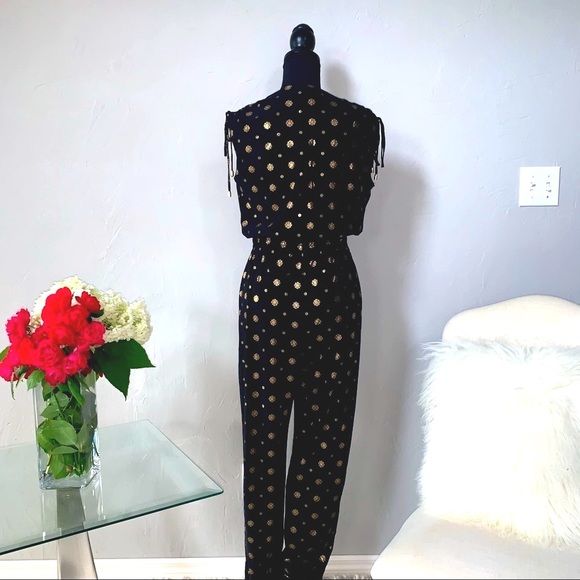 White House Black Market Black and Gold Jumpsuit - Picture 2 of 2